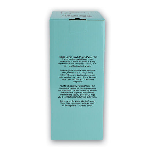 Newton Gravity-Powered 1L Water Filter System with Fluoride Removal and Limescale Reduction